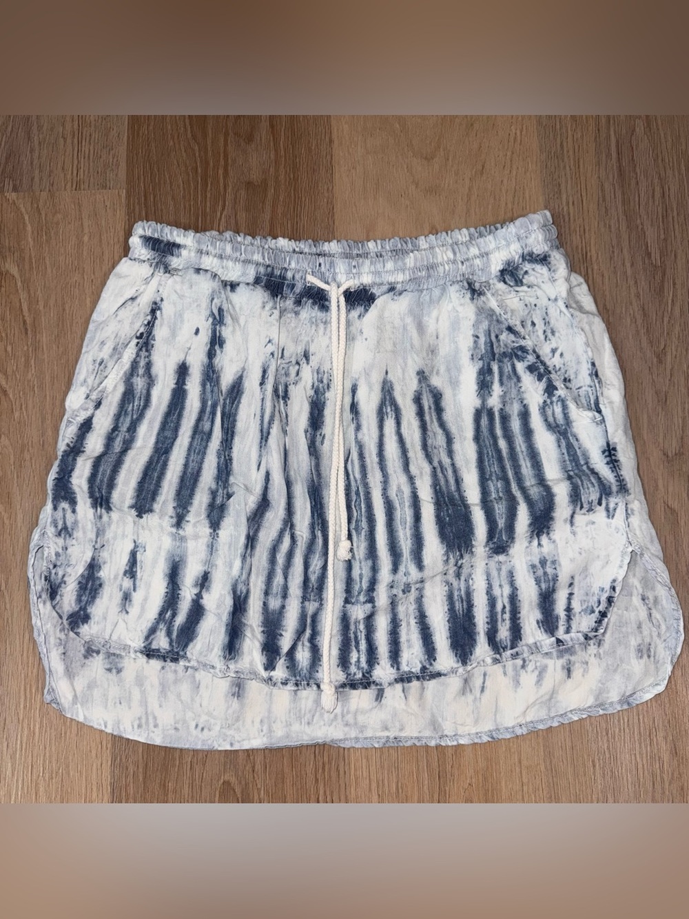 Cloth & Stone Anthropologie Blue & White Tie-Dye Boho Mini Skirt - Small